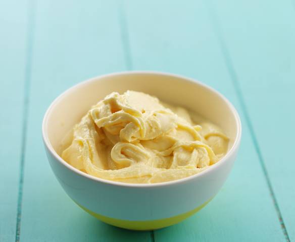 Gelado de pudim de baunilha