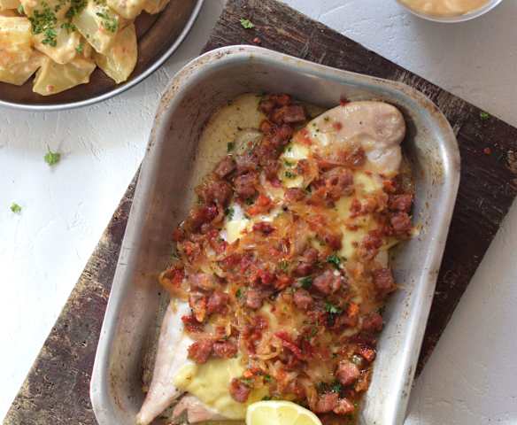 Cancato de reineta y ensalada de papas