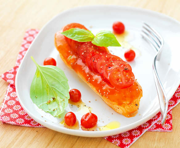 Eclairs jambon cru, mozzarella et tomates séchées