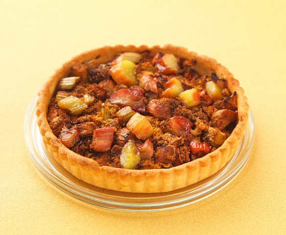 Tarte à la rhubarbe et pain d'épices