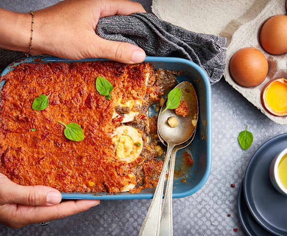 Œuf dur, parmesan et tomates séchées