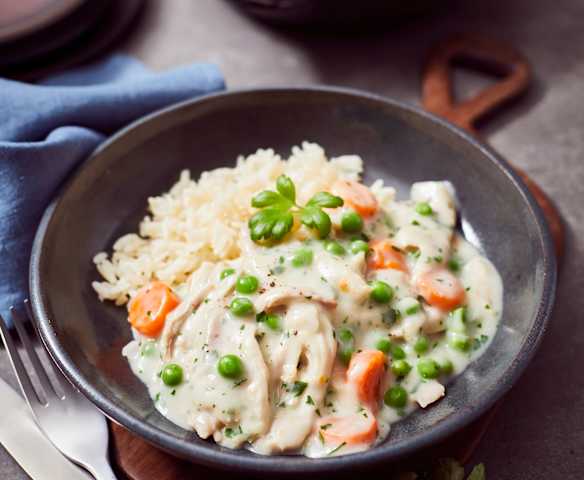 Hühnerfrikassee aus Hähnchenkeulen