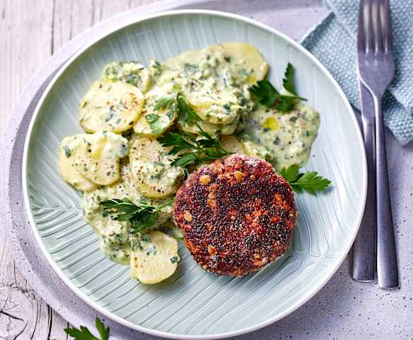 Vegane Frikadellen mit Kartoffelsalat