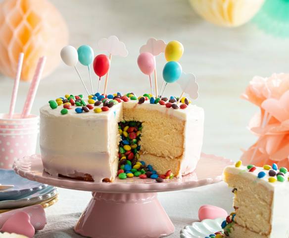 Bolo surpresa de baunilha