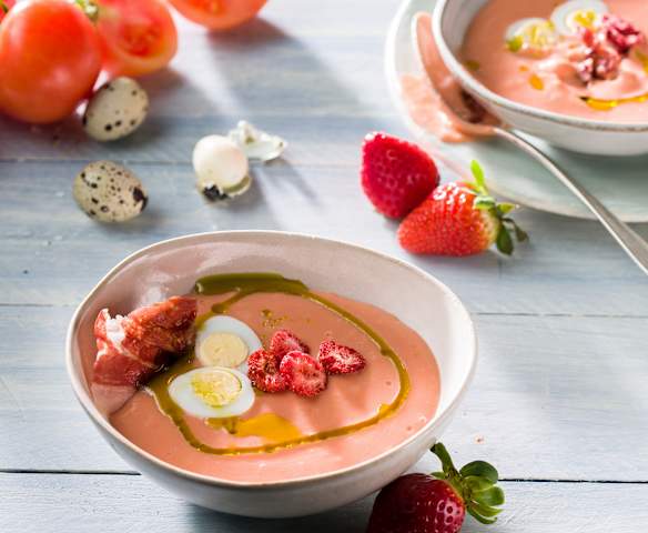 Salmorejo de fresas