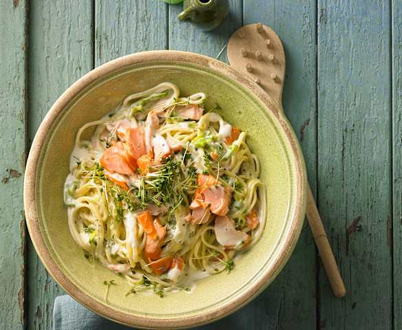 Lachs-Linguine