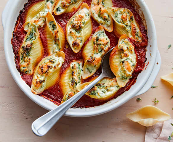 Conchiglioni aux blettes et au saumon