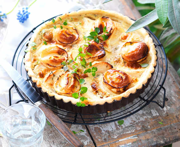 Quiche mit Apfel und Ziegenkäse