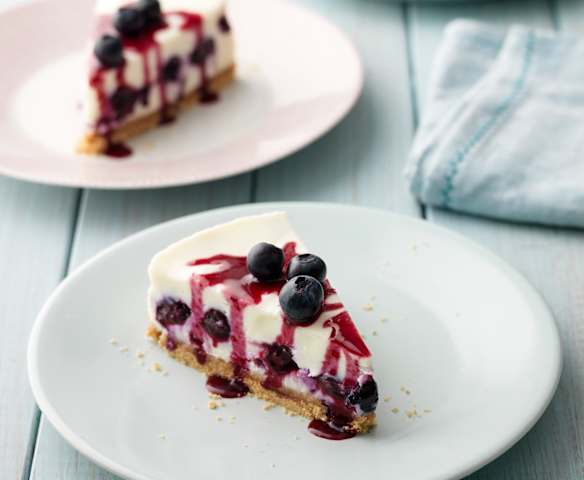 Cheesecake de mascarpone y arándanos Cheesecake de mascarpone y arándanos