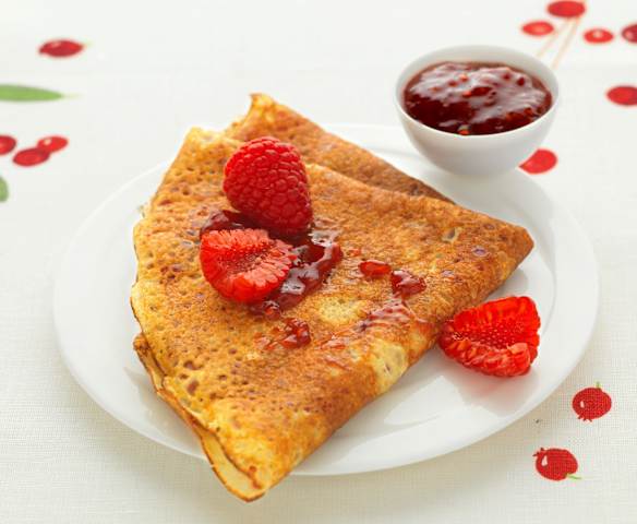 Crêpes senza lattosio ripiene di confettura