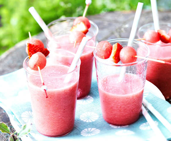 Smoothie pastèque-fraise