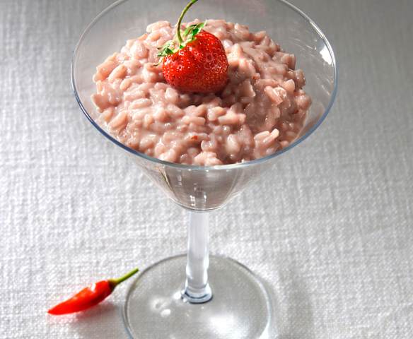 Risotto alle fragole e peperoncino