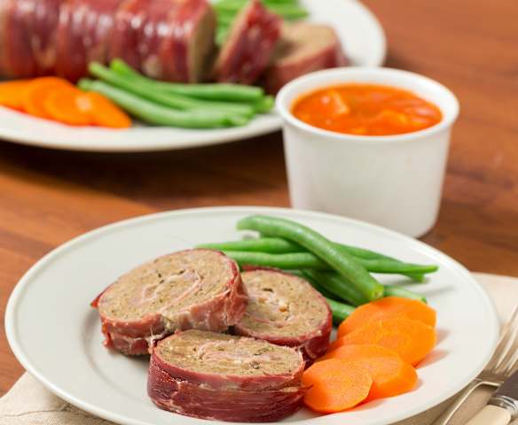 Meatloaf with red sauce