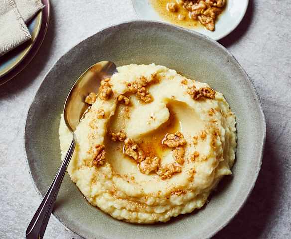 Kartoffel-Sellerie-Püree mit Nussbutter