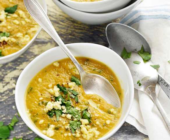 Soupe de potiron et pomme au comté