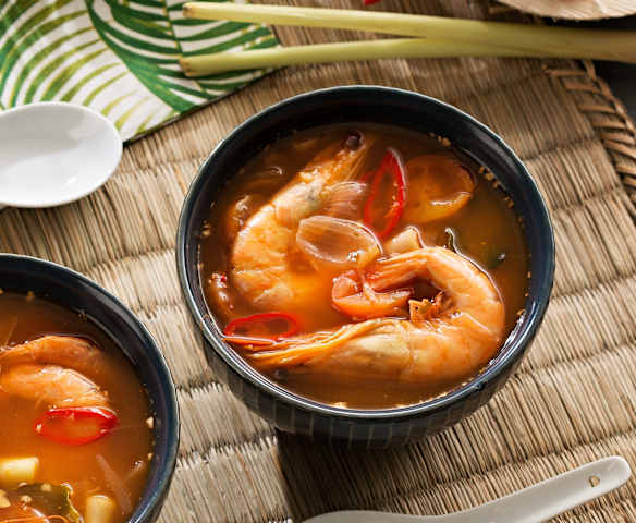 Sopa agridulce de langostinos (Tom Yum Goong) - Tailandia