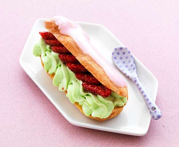 Eclairs framboises-pistaches