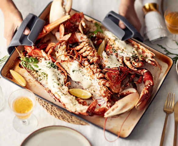 Homard rôti et sauce au cidre