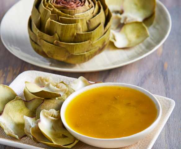 Artichokes with Garlic Tarragon Butter