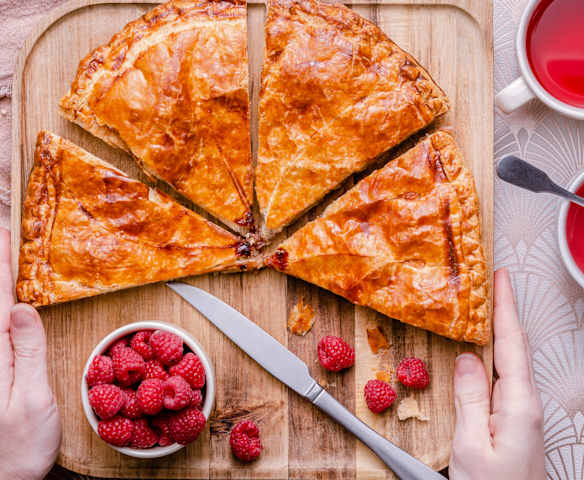 Galette frangipane aux framboises