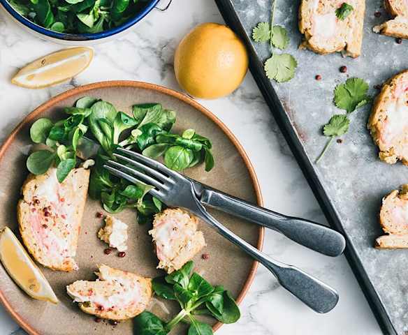 Roulé de saumon, chèvre et pommes de terre