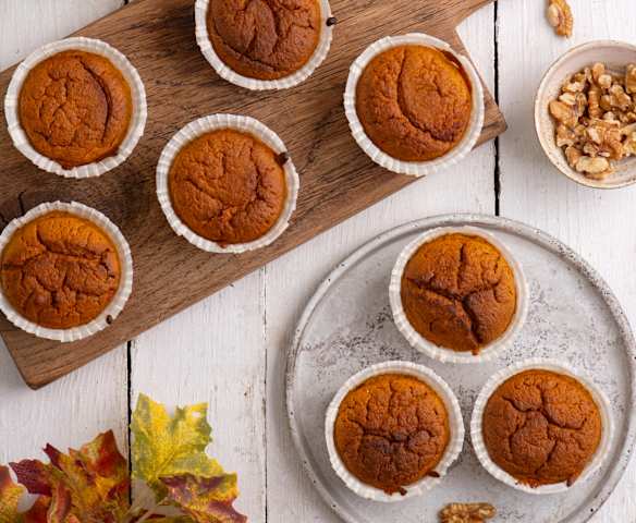 Pełnoziarniste muffinki dyniowe z orzechami