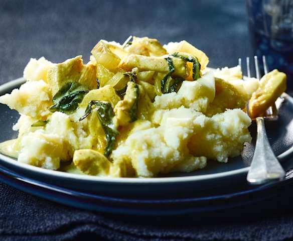 Poulet mit Kartoffelstock