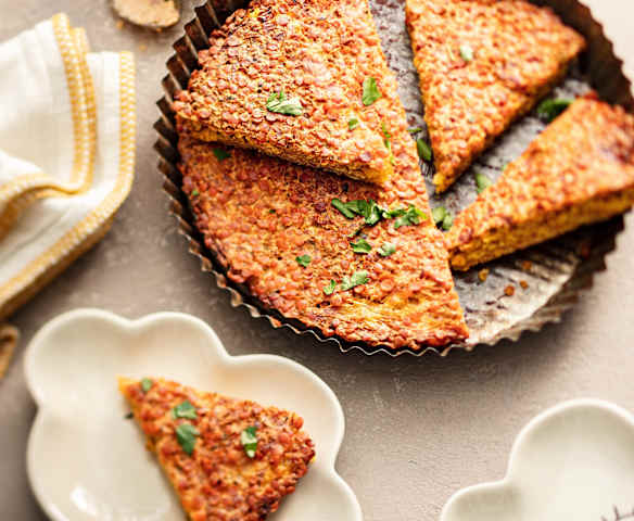 Baby-friendly Harissa Lentil and Feta Wedges