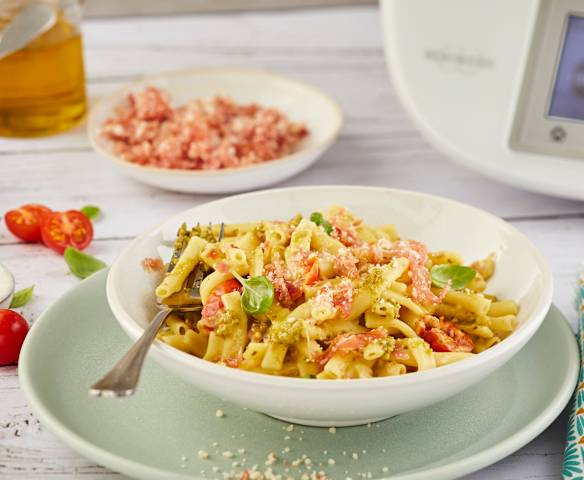 One pot pasta aux tomates cerise et pesto
