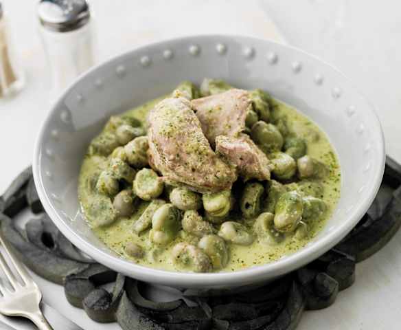 Favas com codornizes