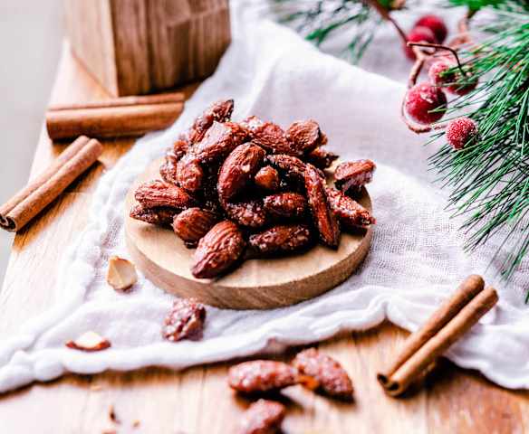 Amandes grillées au miel et à la cannelle