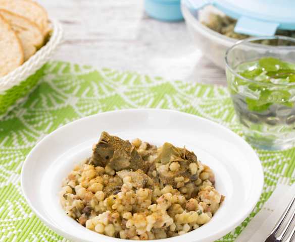 Fregola ai carciofi, menta e bottarga Fregola ai carciofi, menta e bottarga