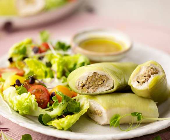 Leek Leaf Chicken Rolls