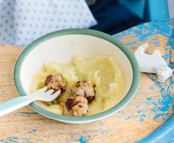 Purée de panais et boulettes aux raisins