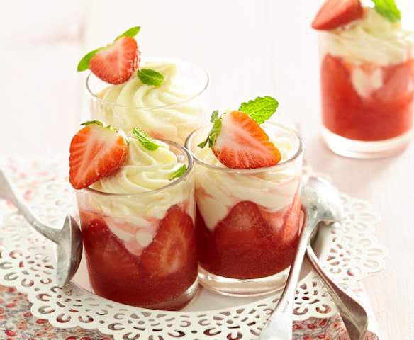Verrine fraise-chocolat blanc