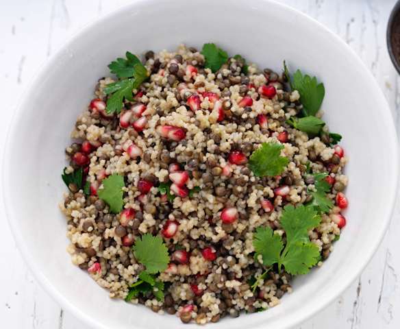 Millet Salad with Lentils and Pomegranate
