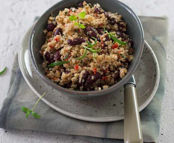 Karfiol-Bohnen-Salat schnell auf den Tisch