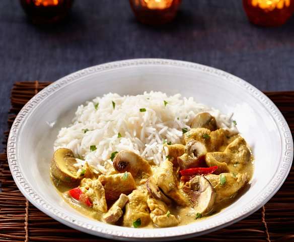 Curryhuhn mit Champignons