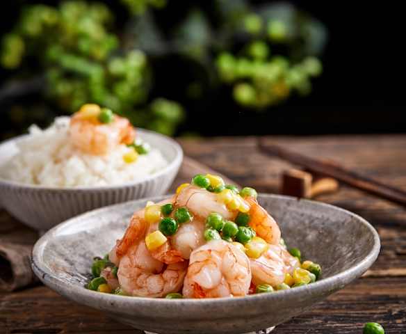 玉米青豆炒虾仁