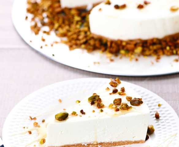 Cheesecake de limão com pistácio