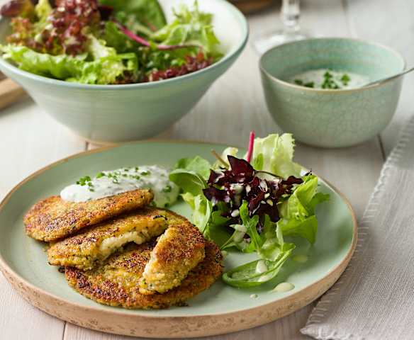 Gefüllte Zucchini-Erdäpfelpuffer mit "RUPP S´beschte Sortiment"