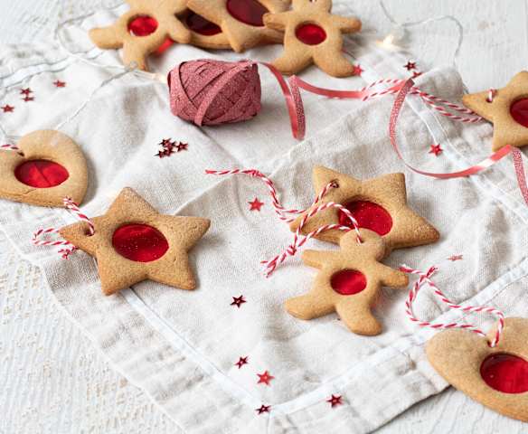 Stained glass Christmas biscuits