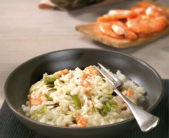 Risotto gamberi e carciofi
