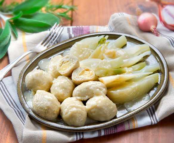 Polpette di pollo cuore di formaggio e finocchi