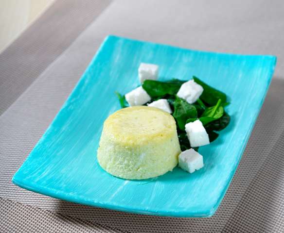 Tortino di uova e quartirolo con spinaci