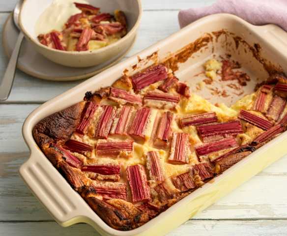 Vaniljeflan med rabarbra