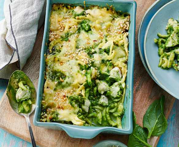 Spätzle-Auflauf mit Spinat