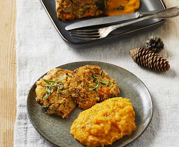 Polpettone con purè di zucca (vegan)