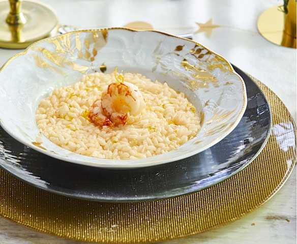 Risotto gamberoni e pompelmo rosa Risotto gamberoni e pompelmo rosa