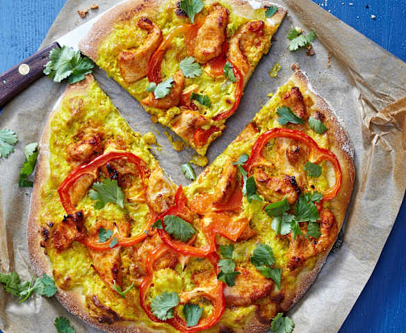 Curry-Hähnchen-Pizza Curry-Hähnchen-Pizza